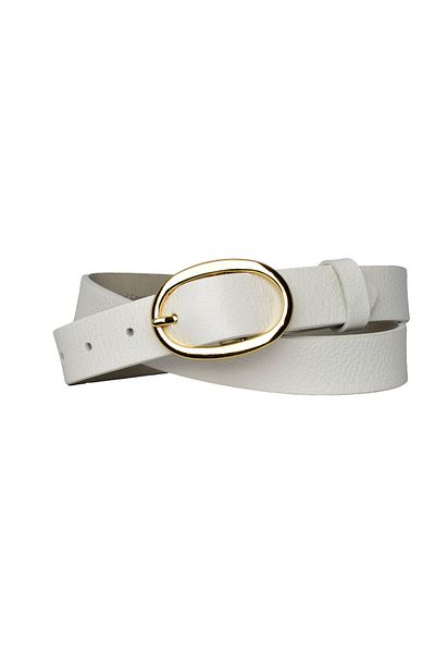 GoDeri 100% Piele autentică, cu cataramă ovală aurie, alb lapte, curea subțire pentru femei, 3 cm=3cm-kdn-36