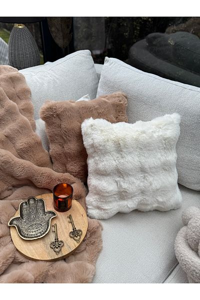 sevaradekor Plush Throw Pillow Cover Fluffy Double Sided Plush Pillow Bubble Plush Throw Pillow Square