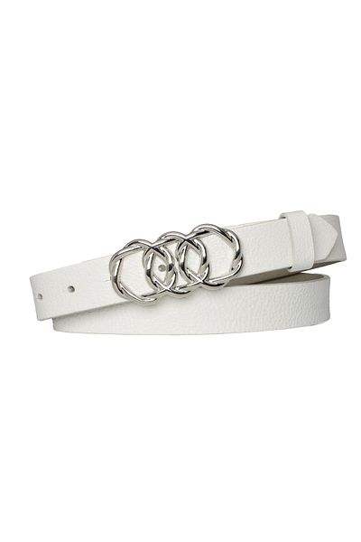 GoDeri 100% Piele Genuina, cataramă Tricotata Argintie 3 Cm Curea damă Alb Lapte; Rochie, curea pantalonilor = 3cm-kdn-46