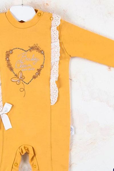 DEFNADA Love Heart Embroidered 100% Cotton Baby Girl Jumpsuit