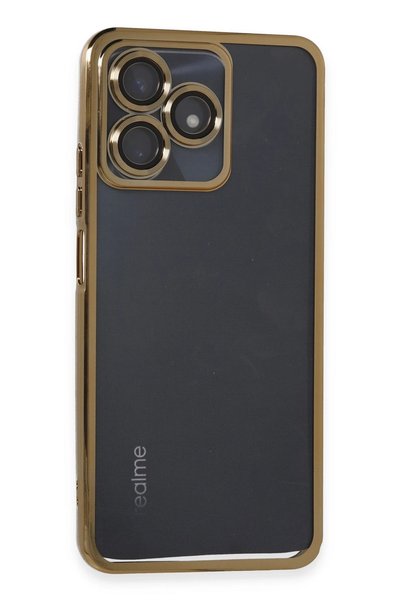 New Face جراب Realme C53 مع عدسة سيليكون - ذهبي ZNGZR