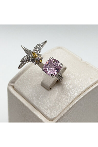 Livora Jewelry Pembe Kuvars Özel Üretim Gümüş Yüzük
