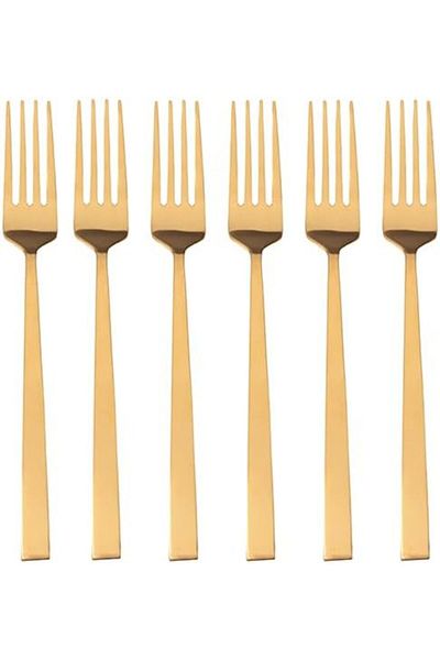 STOREMAX Sellbuystore Quantum Mat Gold Dessert Fork 16 cm 6 Pcs 1053513