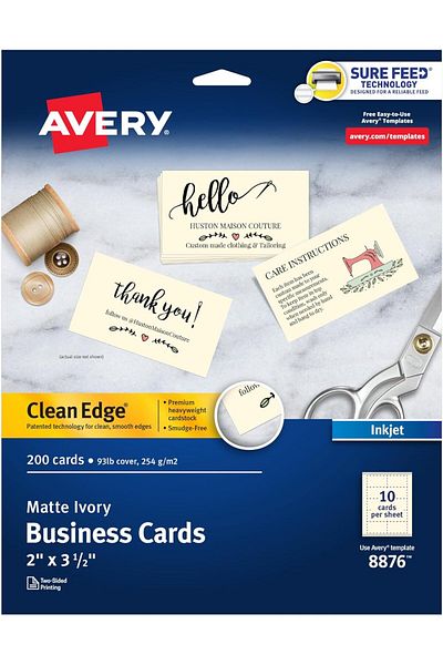 STOREMAX Sellbuystore Printable Business Cards, Inkjet Printer, 200 Cards, 2 X 3.5, Clean K