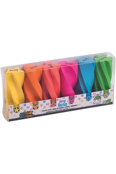 STOREMAX Muartshop Burgo Eraser Pastel 6Pcs Pet 871301