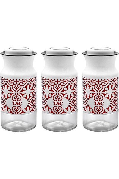STOREMAX Jvnnastore Vera 3 Prç Spice Bowl Medium White/Red Trendyfr 646268