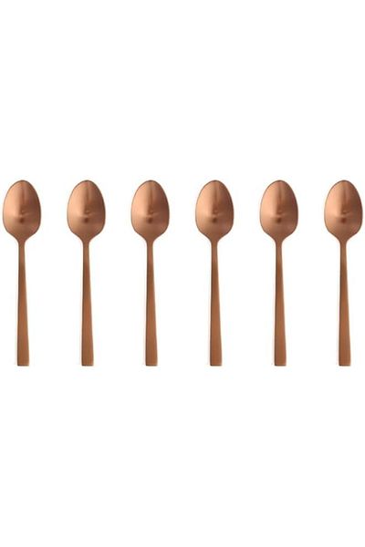 STOREMAX Jvnnastore Quantum Matte Copper Teaspoon 11cm 6 Pieces Trendyfr 646268