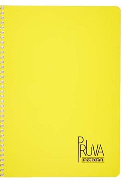 STOREMAX Jvnnastore Pruva A4 Pet Spiral Notebook with Cardboard Cover 144 Sheets - Checkered - Yellow Trendyfr 646268