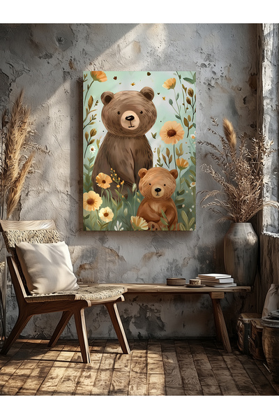 visdora Bears Home Office Kitchen Living Room Wall Decoration Canvas Painting