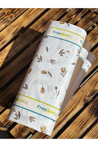 Freedom Lale Çiçek Desenli Kumaş - 100% Pamuk 30 Metre 1 Top Kumaş 240 cm en ...