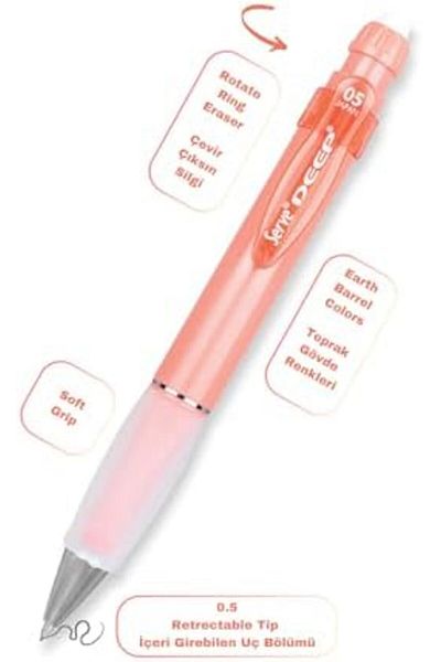 salesalbutik Acelya Deep Klm & & Set with Eraser Replacement 05mm Mercan Star Shop Trend 1058548