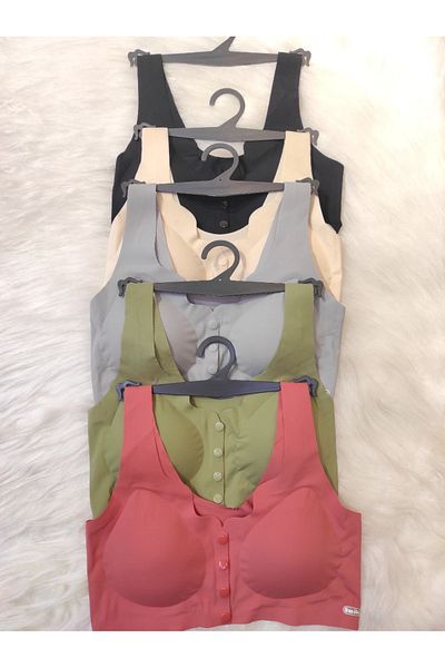 SATTENS Laser Bra - Front Button Laser Cut Seamless Sweat-Proof Bra with Pad
