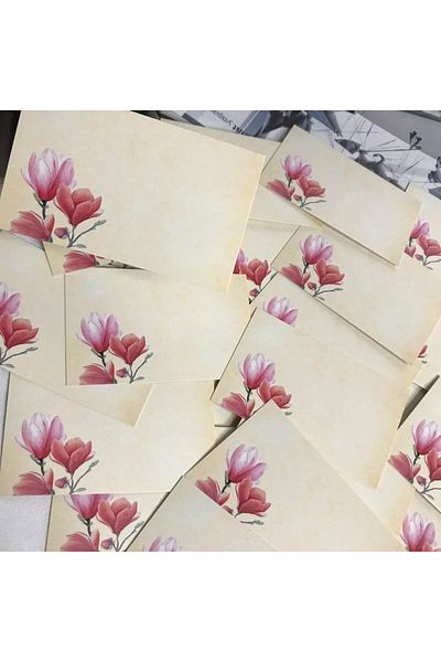 STOREMAX Sellbuystore Pink Floral Unwritten Card Note Card Single Sided Blank Writable Message Card 8