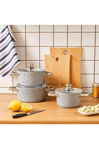 STOREMAX Muartshop Biogranit Nare 6 Piece Midi Pot Set Blue 871301