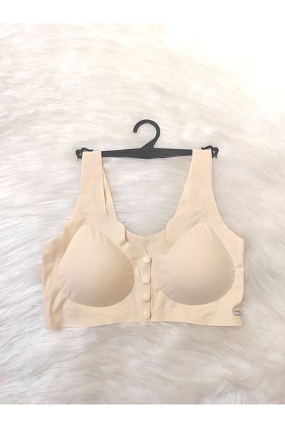 SATTENS Laser Bra - Front Button Laser Cut Seamless Sweat-Proof Bra with Pad