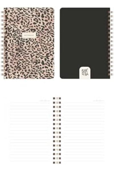 STOREMAX Muartshop Pocket Size 10X14 cm Spiral Line Cardboard Cover 3-Piece Notebook Set Leopard 871301