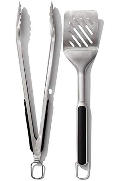 STOREMAX Good Grips Spatula and Tongs Set - Dishwasher Safe Bbq Tongs Set Rust