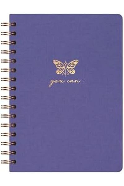 STOREMAX Jvnnastore A5 Spiral Hard Cover Linen Dotted Undated Notepad Lilac Trendyfr 646268
