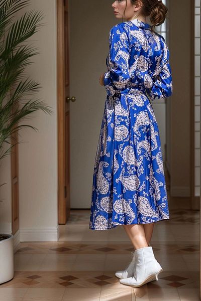 bacc Rochie Saks din satin dublu cu centură Kiloş pentru femei Bcbsk-25700-3236