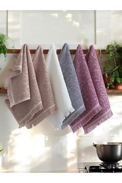 STOREMAX Ntwork Cotton 6 Piece 30X50 cm Jacquard Patterned Kitchen Towel Set Art 1087243