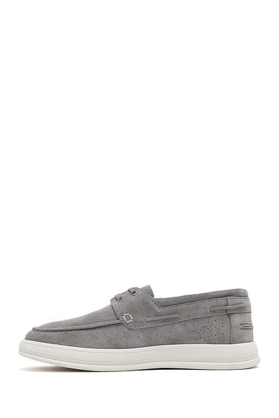 Derimod Men's Gray Lace-Up Suede Leather Casual Shoes 25Sfd 700310