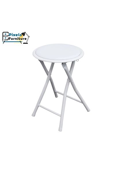 PixelsFurniture Pixel Furniture Folding Home Bench - Heavy Duty Round Padded Folding Bench with 135kg Capacity