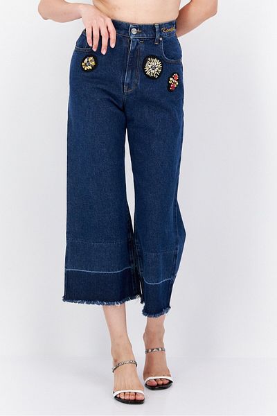 Pepe Jeans Women Regular Fit Dark Wash Stretchable Denim Jeans, Navy Blue