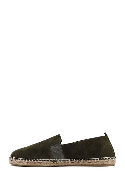 Derimod Men's Green Suede Leather Espadrille 25Sfd 770010