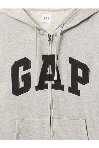 GAP V-Frch Ft Herıtage Logo Po Fz - 868454009 Ανδρικό φούτερ με κουκούλα ΓΚΡΙ