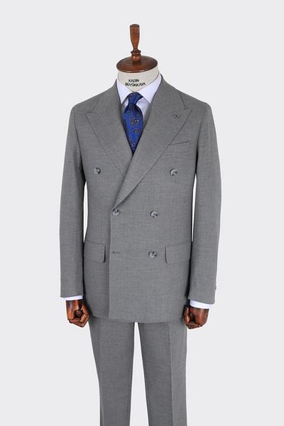 Kadir Büyükkaya Men's Double Breasted Suit-Kab1220S