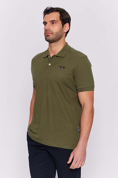 Galvanni Men's Olive Green Polo Neck T-Shirt - Vokka Olivia Night
