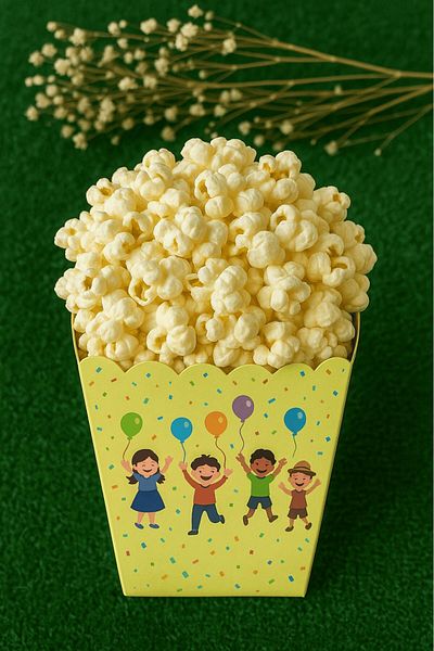 Emtory Home 8-Piece Children's Party Corn Box - Popcorn Box - Birthday Treat Gift - Medium