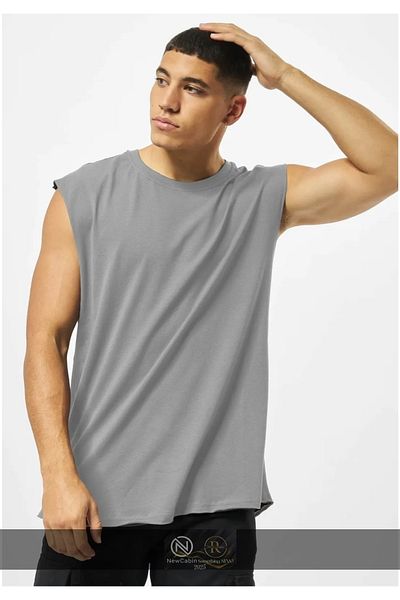 NewCabin New Season Cotton Training-Casual Athlete Oversize Αμάνικο T-Shirt