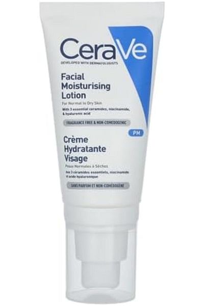 CeraVe لوشن مرطب للوجه من بي إم للبشرة العادية إلى الجافة - 52 مل/1.75 أونصة