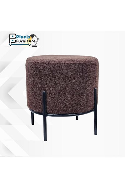 PixelsFurniture Pixel Furniture Round Pouf Seat in Boucle Fabric