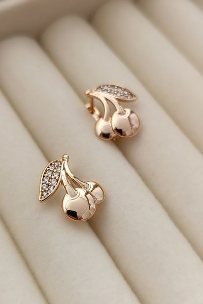 COSİTA Vintage Minimal Rose Cherry Earrings