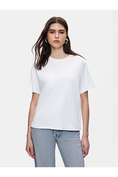 Ltb Tricou alb Crop Basic Crew