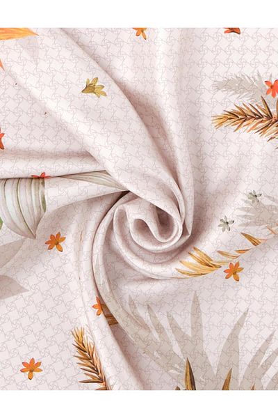 Kayra Μονόγραμμα μοτίβο Twill Silk Scarf Stone