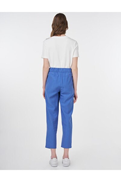 Kayra Pileli Lyocell Havuç Pantolon İndigo
