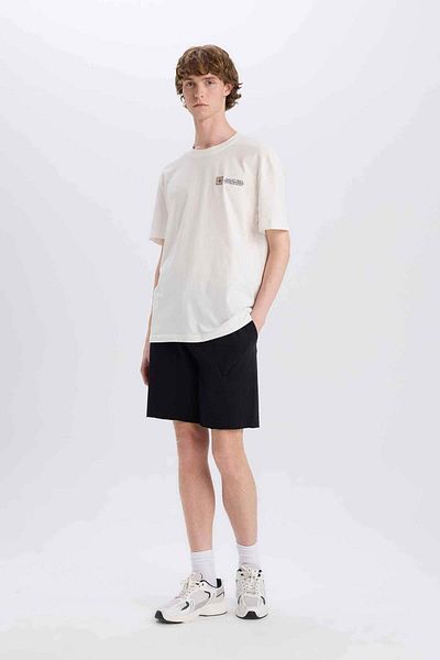 DeFacto 100% βαμβακερό Slim Fit Slim Fit Skinny Leg Pocket Basic ίσιο σορτς B8673AX25SM