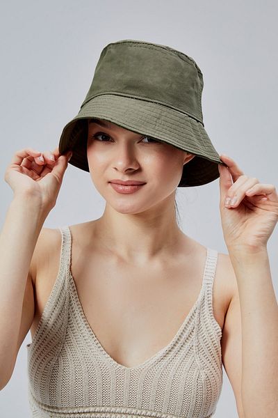 derikem Summer Fabric Bucket Hat, Men's Women's Plain Fisherman Bucket Hat, Unisex