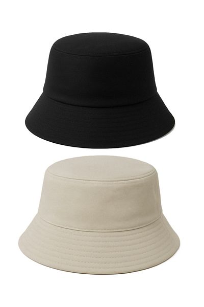 derikem Black-Cream Bilateral Summer Fabric Bucket Hat Unisex for Man and Woman
