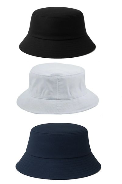 derikem Unisex 3-Pack Summer Cloth Bucket Hat Plain Fisherman Bucket Hat for Men and Women
