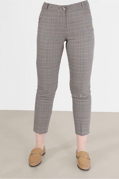 Alvina NARROW LEGS PLAIDED FABRIC PANTS 70310