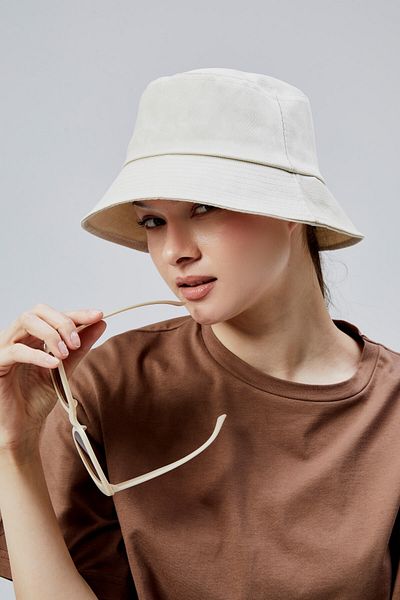 derikem Summer Fabric Bucket Hat, Men's Women's Plain Fisherman Bucket Hat, Unisex