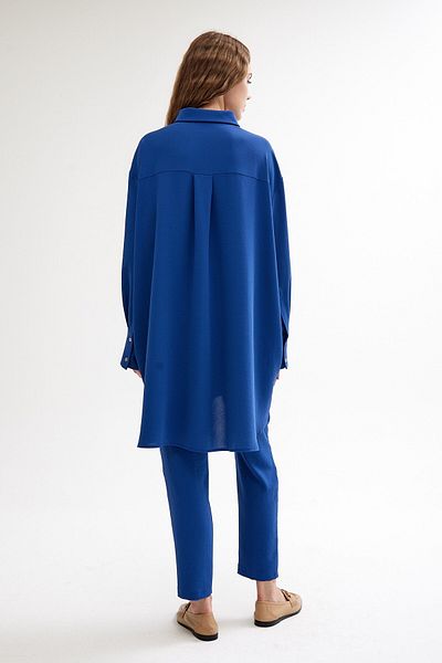 QANU Cămașă oversize albastră