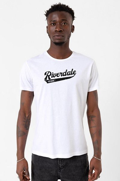 Tshirthane Ανδρικό μπλουζάκι Riverdale Bronx New York City White Cycling