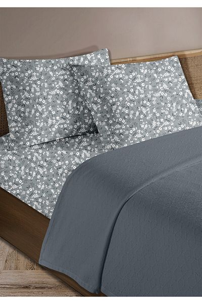 Evim 100% Cotton Olivia Indigo Single Pique Set 160 X 230 cm
