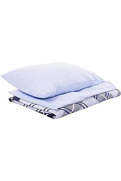 NETWORK ART Crown Bed Sheet Set Cotton Blanket Polyester Rialta Duvet Cover Blue Single
