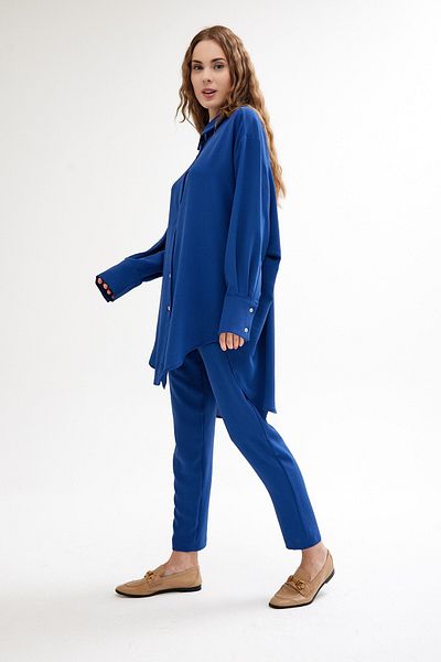 QANU Cămașă oversize albastră